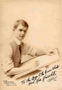 Club Treasurer: February 14, 1910 to February 14, 1912. Karl Kae Knecht, Courier Cartoonist, 1912.
