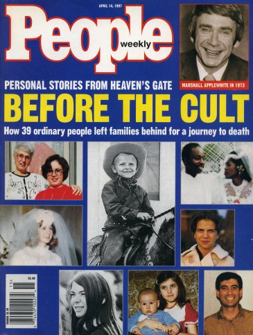 Front page of People Weekly: Personal stories from Heaven's Gate; Before the Cult; How 39 ordinary people left families behind for a journey to death, 1997. Source: CS 287-3, Heaven's Gate.