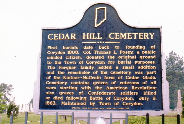 Cedar Hill Cemetery historical marker, 1986. Source: Regional Photographs collection, RP 031-089.