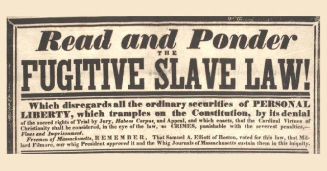 Newspaper print on the Fugitive Slave Law.